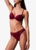 Plunge push-up bh met kant - Donkerrood