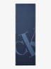Ribgebreide sjaal met logoprint 170 x 28 cm - Indigo