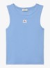 Ribgebreide tanktop met logo - Blauw