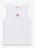 Ribgebreide tanktop met logo - Wit