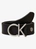 Riem van leer met logo - Zwart