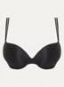 Sheer Marquisette plunge push-up bh - Zwart