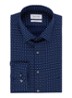 Slim fit overhemd met stippendessin - Blauw