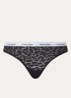 Slip van mesh met panterprint - Zwart