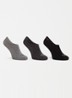Sneaker sokken met logo in 3-pack - Grijsmele