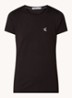 T-shirt met logoborduring - Zwart