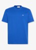 T-shirt met logoborduring - Kobaltblauw