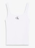 Tanktop met logoborduring en ribstructuur - Wit