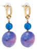 Big Oval Harmony oorstekers verguld - Blauw