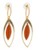 Dangling oorstekers met hanger - Oranje