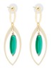 Dangling oorstekers met hanger - Groen