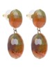 Double Dangling oorstekers verguld - Oranjebruin