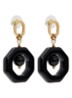 Eternal Beads oorhangers verguld - Zwart