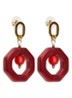 Eternal Beads oorhangers verguld - Rood
