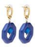 Eternal Beads oorhangers verguld - Blauw