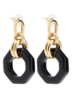 Linea Eternal Dangling oorstekers verguld - Zwart