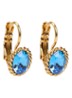 Oorhangers met Swarovski kristal verguld - Blauw