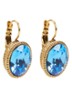 Oorhangers met Swarovski kristal verguld - Blauw