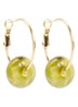Oval Dangling oorringen verguld - Groen