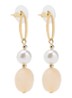 Oval Harmony oorstekers verguld - Creme
