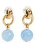 Round Serenety oorstekers verguld - Blauw