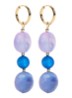Triple Oval oorringen verguld - Blauw