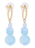 Triple Soft Cloud oorstekers verguld - Blauw