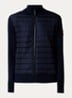 Hybridge ribgebreid vest van wol met gewatteerd voorpand - Donkerblauw