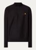 American Script sweater met halve rits en logo - Zwart