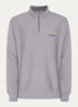 American Script sweater met halve rits en logo - Grijs
