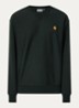 American Script sweater met logoborduring - Donkergroen