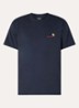 American Script T-shirt van  katoen met logoborduring - Donkerblauw