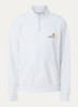 Sweater met halve rits en logoborduring - Grijsmele