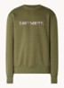 Sweater met logoborduring - Legergroen