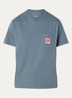 T-shirt met borstzak en logo - Middengrijs