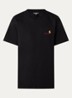 T-shirt van  katoen met logoborduring - Zwart