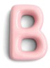 Letter B hanger 10 cm - Lichtroze