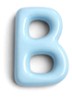 Letter B hanger 10 cm - Lichtblauw