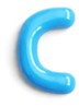Letter C hanger 10 cm - Blauw