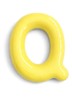 Letter Q hanger 10 cm - Geel