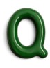 Letter Q hanger 10 cm - Mosgroen