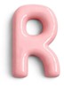 Letter R hanger 10 cm - Lichtroze