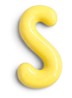 Letter S hanger 10 cm - Geel