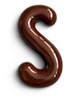 Letter S hanger 10 cm - Bruin