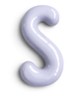 Letter S hanger 10 cm - Paars