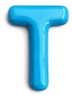 Letter T hanger 10 cm - Blauw