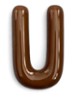 Letter U hanger 10 cm - Bruin