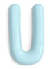Letter U hanger 10 cm - Lichtblauw