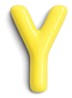 Letter Y hanger 10 cm - Geel