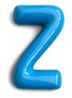 Letter Z hanger 10 cm - Blauw